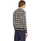 Moncler Black and White Jacquard Bell Sweater