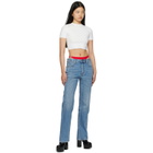 Alexander Wang White Cropped Crystal T-Shirt