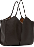 HEREU Brown Calella Squared Medium Grainy Tote