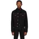 Versace Jeans Couture Black Denim Contrast Stitching Jacket
