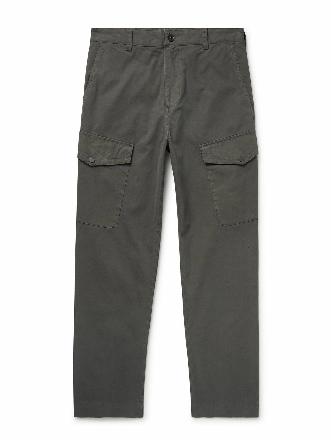 Belstaff - Dispatch Straight-Leg Garment-Dyed Cotton Cargo Trousers - Gray