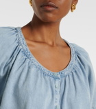 Frame Resort gathered cotton-blend shirt