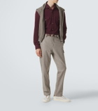 Brunello Cucinelli Leather-trimmed suede sneakers