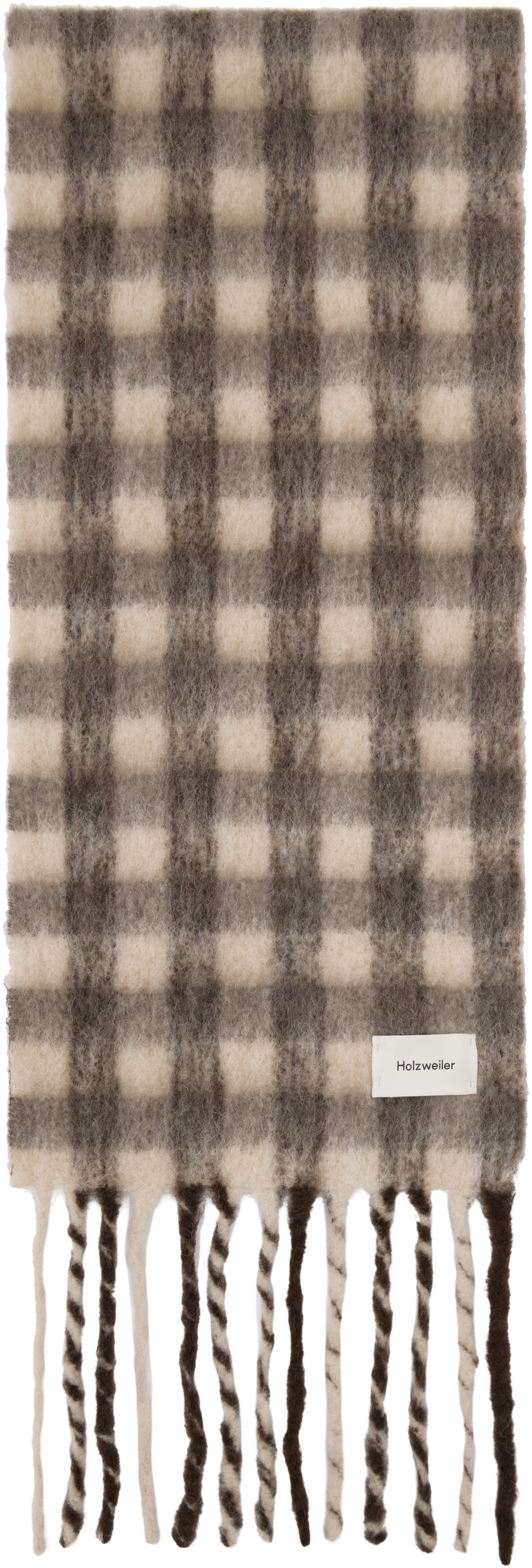 Holzweiler Brown & Beige Aster Check Scarf