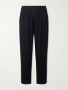 ssstein - Straight-Leg Silk-Blend Flannel Trousers - Black