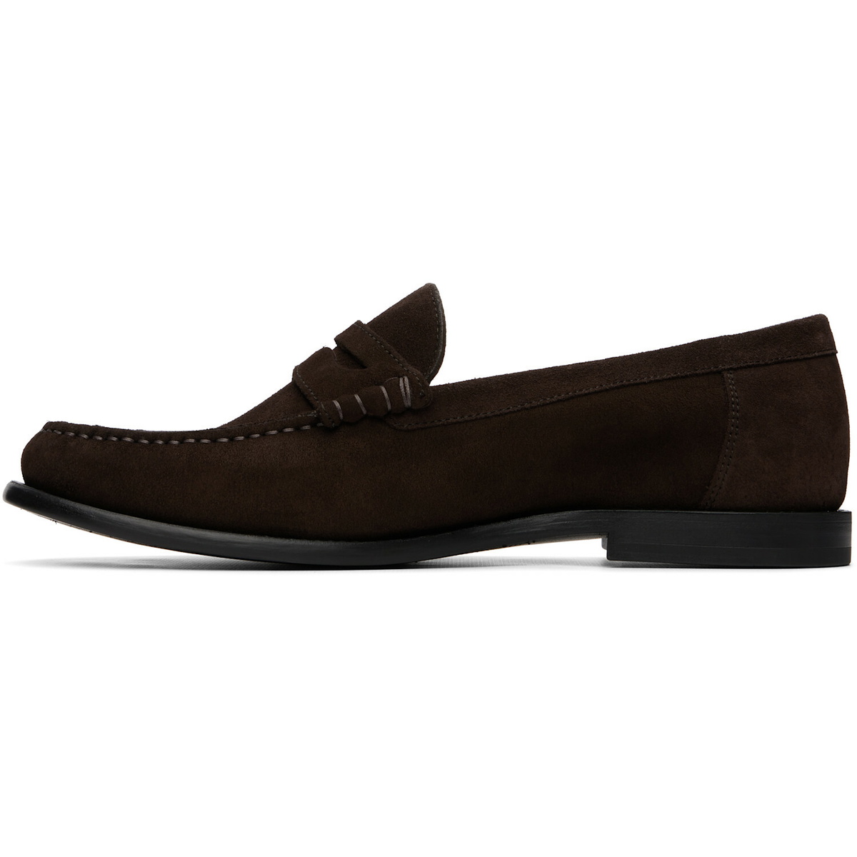 BOSS Brown Penny-Trim Suede Loaferts