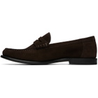 BOSS Brown Penny-Trim Suede Loaferts