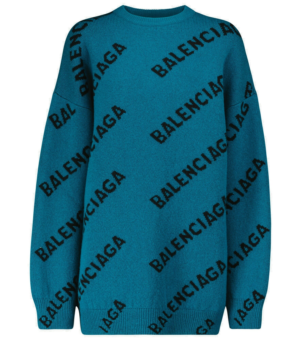 balenciaga logo wool sweater