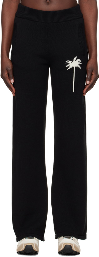 Photo: Palm Angels Black Palms Knit Lounge Pants