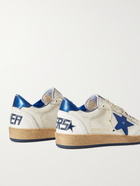 Golden Goose - Ball Star Distressed Leather Sneakers - White