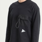 and wander Men's Heavy Cotton Longsleeve Pocket T-Shirt in Black