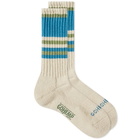 Anonymous Ism Go Hemp Random Stripe Pile Crew Sock in Sax