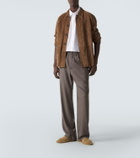 The Row Ulrich paneled suede jacket
