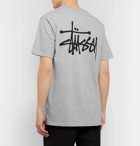 Stüssy - Logo-Print Cotton-Blend Jersey T-Shirt - Gray