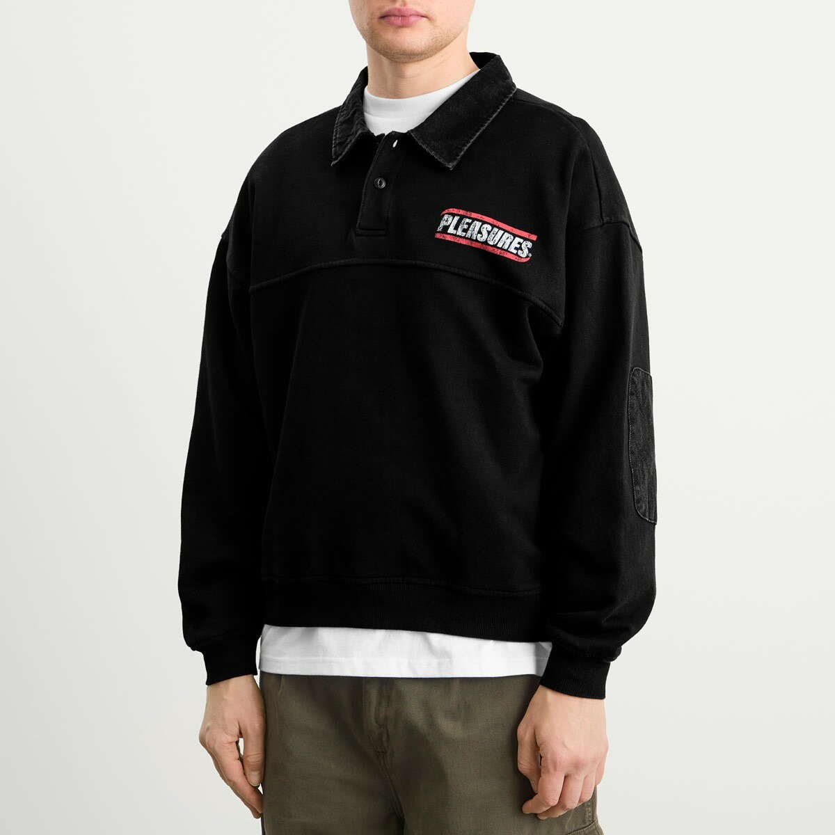 Pleasures Men's Gentle Polo Sweatshirt in Black