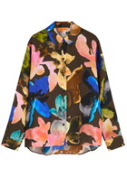 Stine Goya Floral-print Matte Satin Shirt Multicoloured