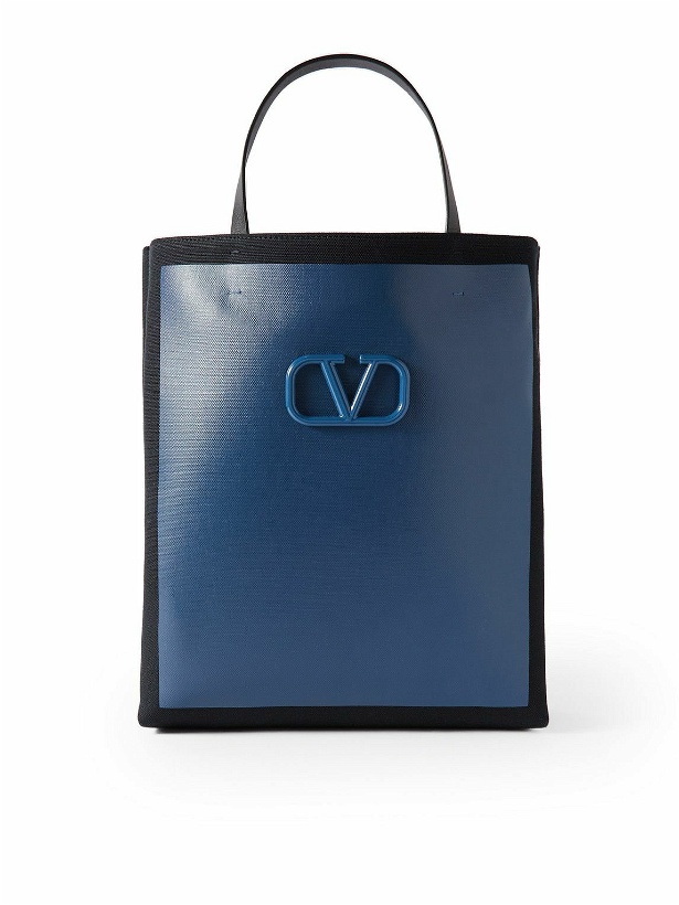 Photo: Valentino Garavani - Valentino Garavani Two-Tone Logo-Appliquéd Canvas Tote Bag