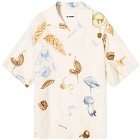 Jil Sander+ Men's Jil Sander Plus Short Sleeve Forest Vacation Shirt in Forest Multi