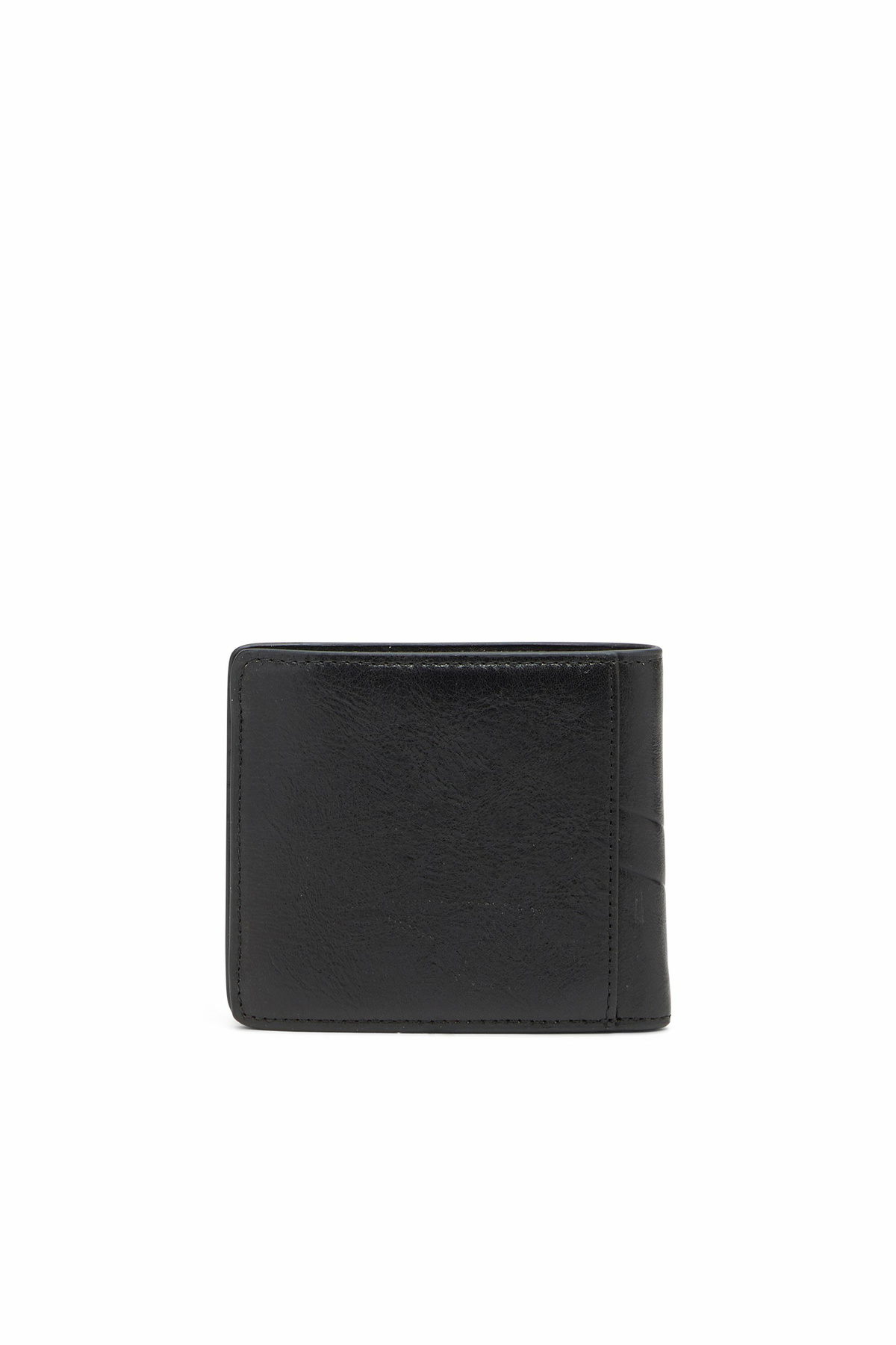 Diesel Bi-fold leather wallet with embossed logo - Small Wallets Mens in Black