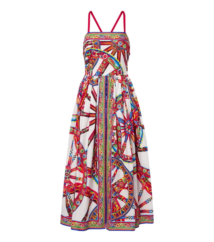 Photo: Dolce&Gabbana Carretto gathered cotton poplin midi dress