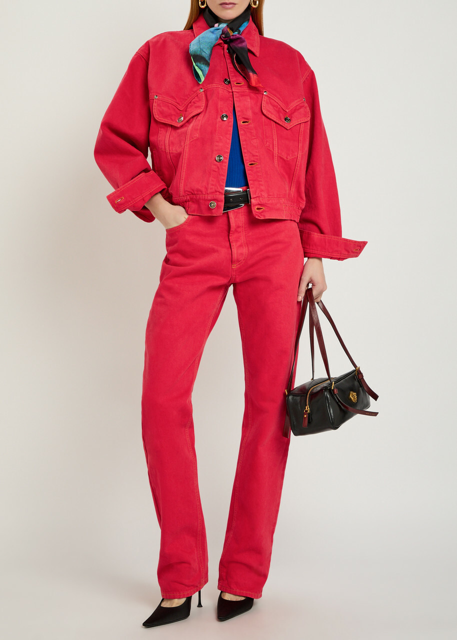 Versace Blouson Denim Jacket Red