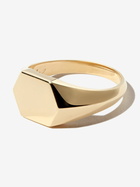 Lizzie Mandler Fine Jewelry 18K Yellow Gold Hex Knife Edge Signet Ring
