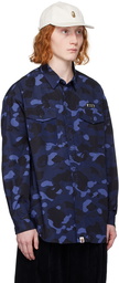 BAPE Blue Color Camo CPO Shirt