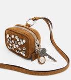 Acne Studios Camero Clip embellished suede AirPods case