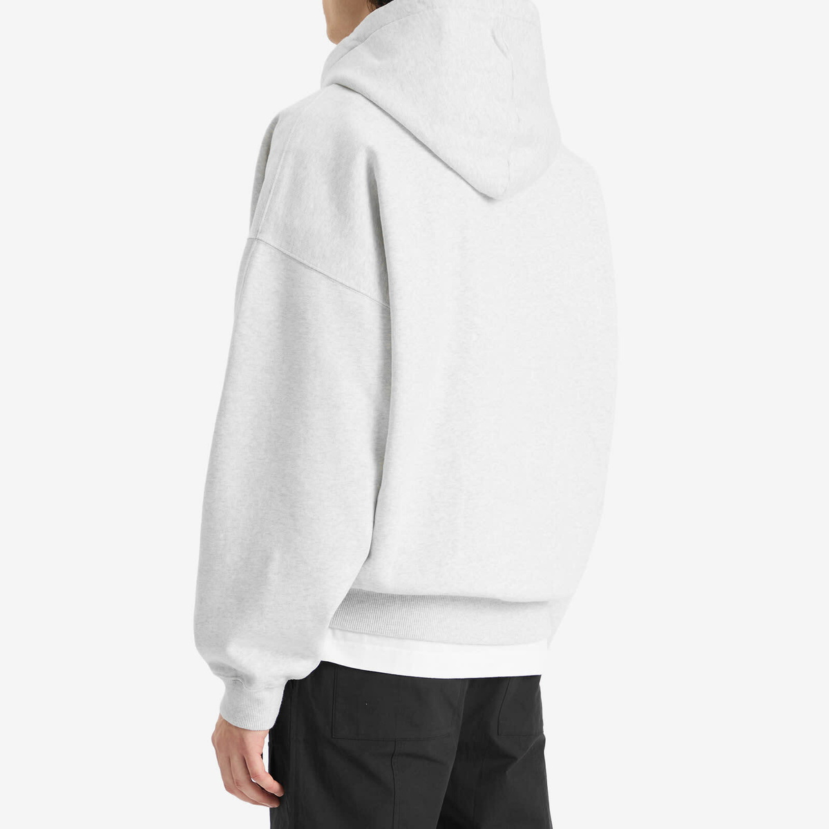 Cole Buxton Men's Yellow Arc Hoodie in Light Grey Marl
