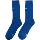ADER error Blue Embroidered Logo Socks