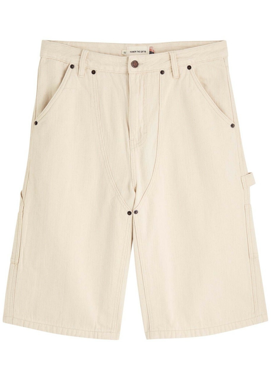 Honor The Gift Gears Woven Cotton Shorts Cream