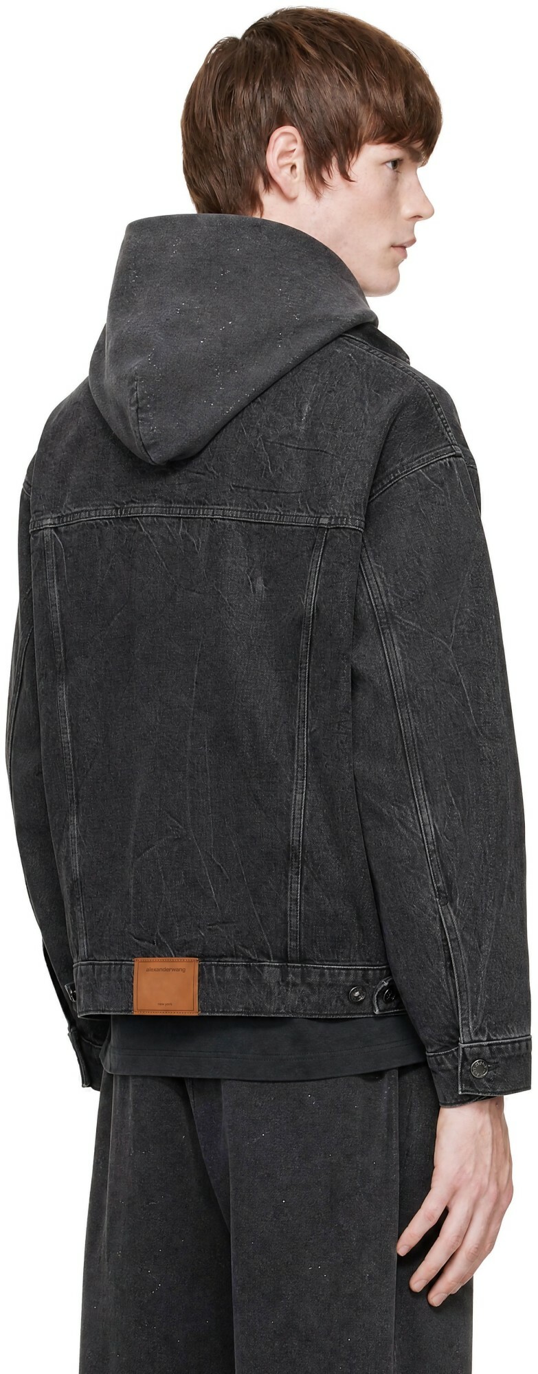 Alexander Wang Gray Flasher Graphic Oversized Denim Trucker Jacket