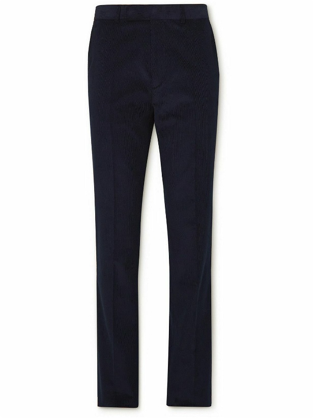 Photo: Kingsman - Straight-Leg Cotton and Cashmere-Blend Corduroy Suit Trousers - Blue