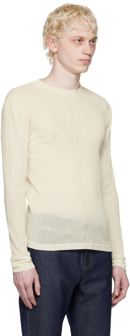 K.NGSLEY Off-White Uncut Long Sleeve T-Shirt