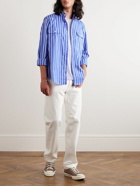 Polo Ralph Lauren - Cutaway-Collar Striped Cotton-Poplin Shirt - Blue
