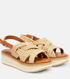 Clergerie - Frieda raffia platform sandals