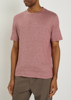 Brunello Cucinelli Linen and Cotton-blend T-shirt Coral