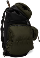 Moncler Green & Black Satin Area Backpack