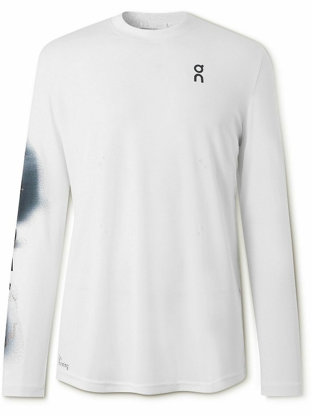 Photo: ON - Energy Eyelet-Embellished Logo-Print Recycled-Jersey T-Shirt - White