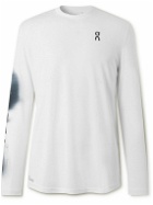 ON - Energy Eyelet-Embellished Logo-Print Recycled-Jersey T-Shirt - White