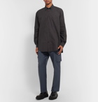 Balenciaga - Oversized Button-Down Collar Logo-Print Checked Cotton-Poplin Shirt - Blue