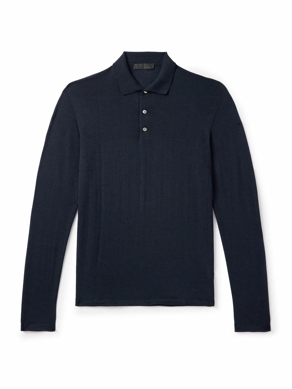 Saman Amel - Slim-Fit Wool Polo Shirt - Blue