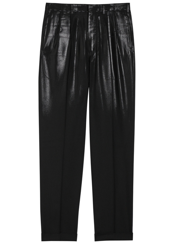 Photo: Maison Margiela Coated Straight-leg Wool Trousers Black