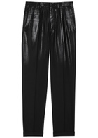 Maison Margiela Coated Straight-leg Wool Trousers Black