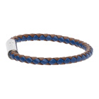 Marni Navy and Brown Braided Leather Bracelet