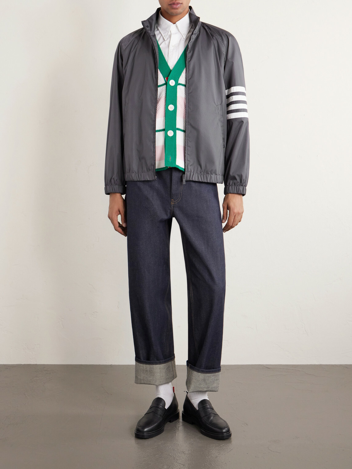 Thom Browne - Striped Ripstop Track Jacket - Gray Thom Browne