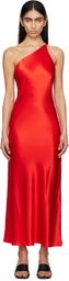 Silk Laundry Red Slope Midi Dress