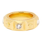 Versace Gold Crystal Palazzo Medusa Band Ring