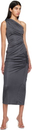 Atlein Gray Ruffled Tank Top