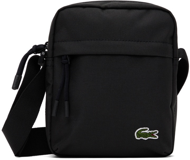 Photo: Lacoste Black Zip Crossover Messenger Bag